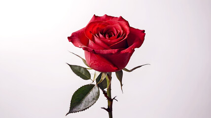 Red rose flower isolated on white, photo