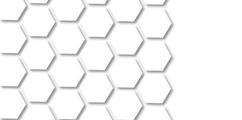 Abstract white background with hexagon and hexagonal background. Luxury white pattern with hexagons. abstract 3d hexagonal background with shadow. 3D futuristic abstract honeycomb mosaic background.