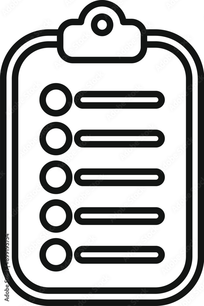 Poster clipboard showing checklist for test with check marks for business