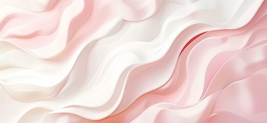 Fototapeta premium Elegant and soft background with wavy shapes in different shades of pink, white, lavender, and cream for a sophisticated design
