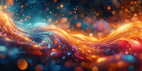 A free radical explores a vast universe of potential connections. Artistical representation of a chemical reaction.generative ai