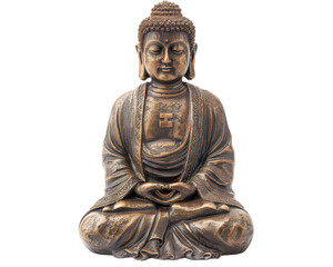 Obraz premium A statue of a Buddha sitting in a lotus position