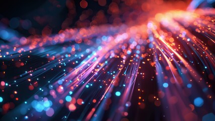 Obraz premium A colorful, abstract image of a light show with a blue, red