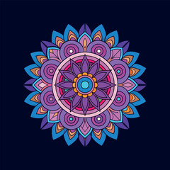 Vector a colorful mandala design Clipart illustration