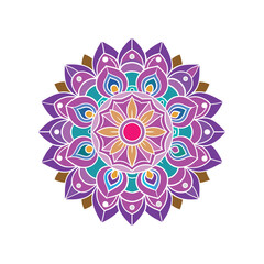 Vector a colorful mandala design Clipart illustration