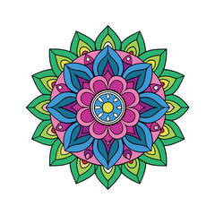 Vector a colorful mandala design Clipart illustration
