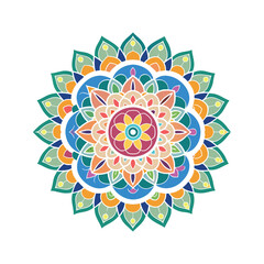 Vector a colorful mandala design Clipart illustration