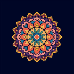 Vector a colorful mandala design Clipart illustration