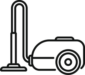 Simple black and white line drawing of a vacuum cleaner, for concepts like spring cleaning or housework