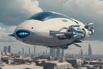 future airplane in the sky