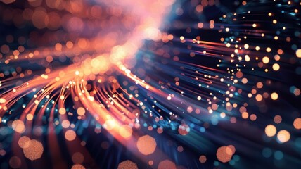 Fototapeta premium A colorful, abstract image of a light show with many bright, glowing dots