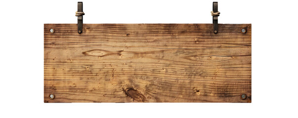 Plywood board banner on transparent background Generative Ai