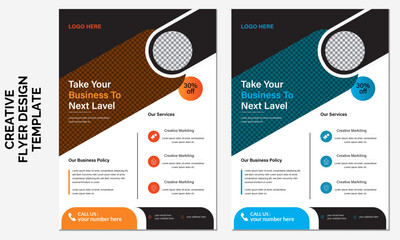 Professional modern Corporate business flyer template design set.