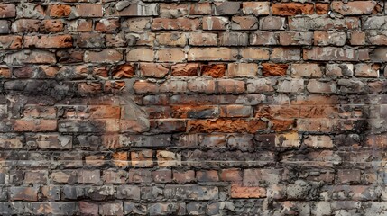 Obraz premium Classic Brick Wall: A classic brick wall background with rich textures, ideal for urban or rustic-themed products. 