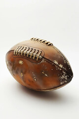 a football american ball, side view, white background.generative ai