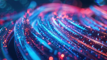 A colorful wire with red and blue sparks