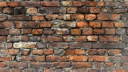 Naklejka premium Classic Brick Wall: A classic brick wall background with rich textures, ideal for urban or rustic-themed products. 