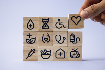 Professional doctor providing medical care with stethoscope symbol