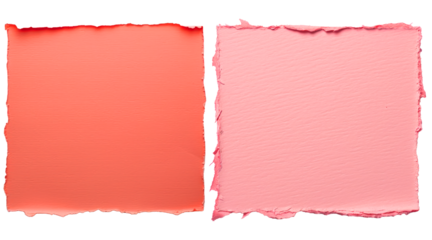 set of two torn ripped paper texture on transparent background