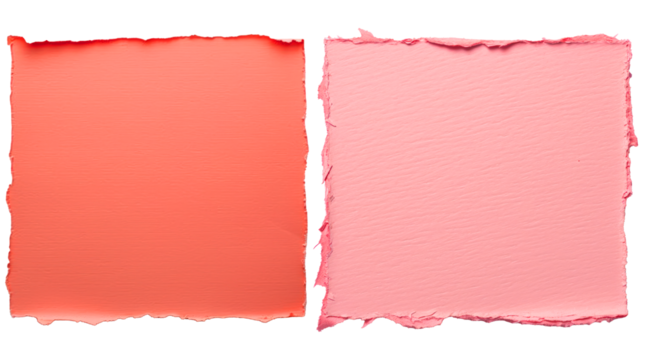 set of two torn ripped paper texture on transparent background