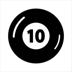 billiard ball icon in vector illustration, colored and black billiard ball vector icons designed with filled, outline, line and stroke styles can be used for web, mobile, ui.