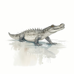 Naklejka premium crocodile isolated on white watercolor illustration isolated on white background 