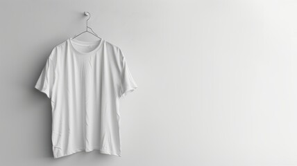 A white shirt hanging on a hanger