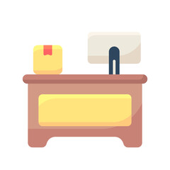 Counter icon. Counter, Delivery, Package, Desk, Postal, Post office, Office, Shipment, Box. Vector icon illustration