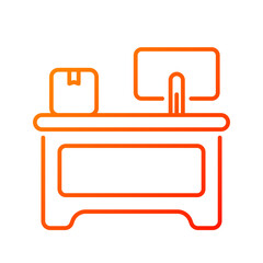 Counter icon. Counter, Delivery, Package, Desk, Postal, Post office, Office, Shipment, Box. Vector icon illustration