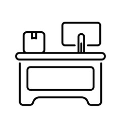 Counter icon. Counter, Delivery, Package, Desk, Postal, Post office, Office, Shipment, Box. Vector icon illustration