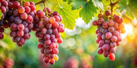 Fresh bunch of red grapes on a vine, grapes, fruit, vineyard, harvest, organic, juicy, wine, agriculture, cluster, ripe