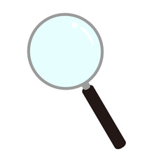 Simple color illustration of a magnifying glass