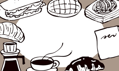 ベーカリーとコーヒーのフレーム