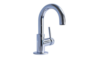 Modern Chrome Kitchen Faucet With Curved Spout and Single Lever Handle
