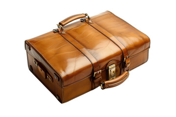 A Timeless Treasure: A Vintage Leather Suitcase Ready for a Journey