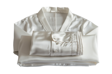 Soft White Silk Pajamas Ready for a Relaxing Night