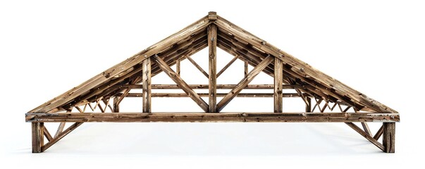 Wooden structure framework isolated on white background Generative Ai