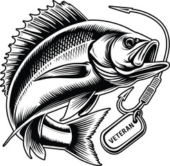 Veteran Fish Vector illustration