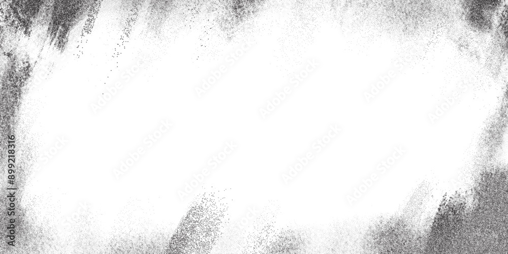 Poster grunge frame with noise border. vector grainy background with spray effect. gradient rough overlay w