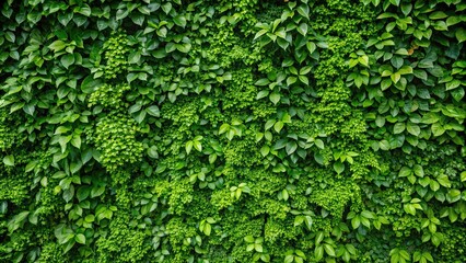Lush green foliage covering the background wall, greenery, lush, foliage, plants, wall, background, natural, beautiful