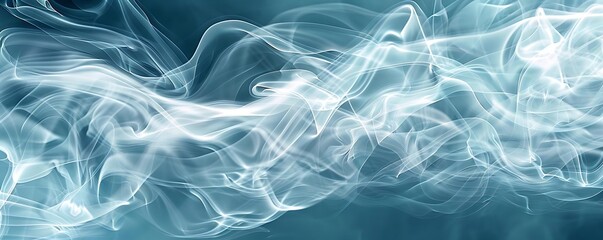 Obraz premium A swirling pattern of soft, ethereal smoke against a calming blue background, perfect for creative and abstract projects.