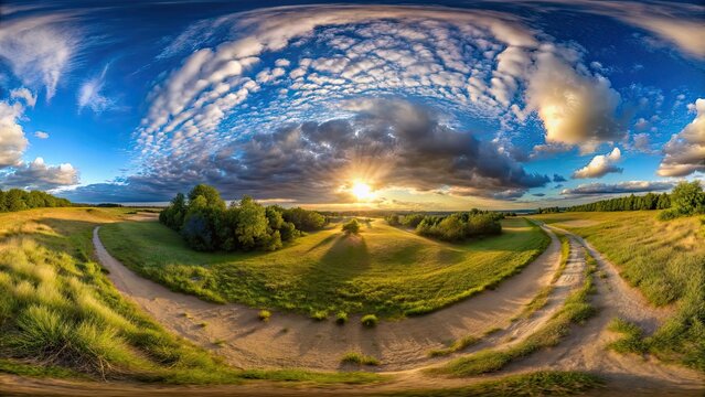 Full 360 degree HDRI spherical panorama for visualization in 12K resolution, 360 degree, HDRI