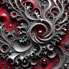 Abstraktion Fraktale Kohle Rubin 1x1. Hintergrund für das Design 2. © nitroziklop7