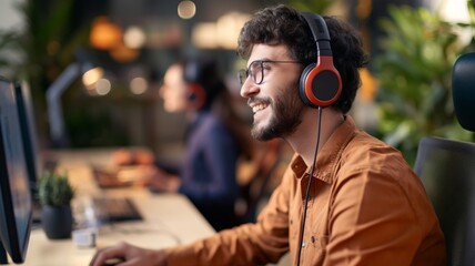 Dedicated call center agent providing top-notch service