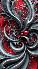 Abstraktion Fraktale Kohle Rubin 9x16. Hintergrund für das Design 2. © nitroziklop7