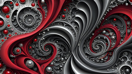 Abstraktion Fraktale Kohle Rubin 16x9. Hintergrund für das Design 2. © nitroziklop7