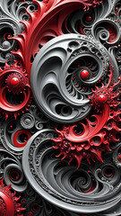 Abstraktion Fraktale Kohle Rubin 9x16. Hintergrund für das Design 6. © nitroziklop7