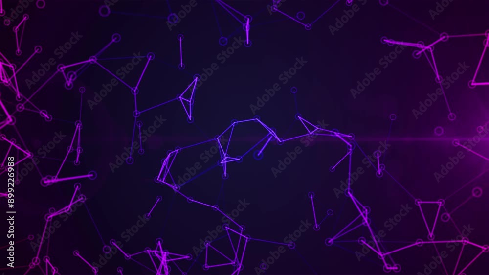 Wall mural abstract background with motion plexus of dots and lines. futuristic visualization of a network conn