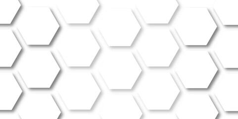 Abstract white background with hexagon and hexagonal background. Luxury white pattern with hexagons. abstract 3d hexagonal background with shadow. 3D futuristic abstract honeycomb mosaic background.