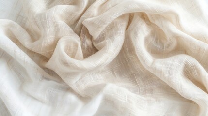 Creamy white fabric with soft wrinkles and texture.